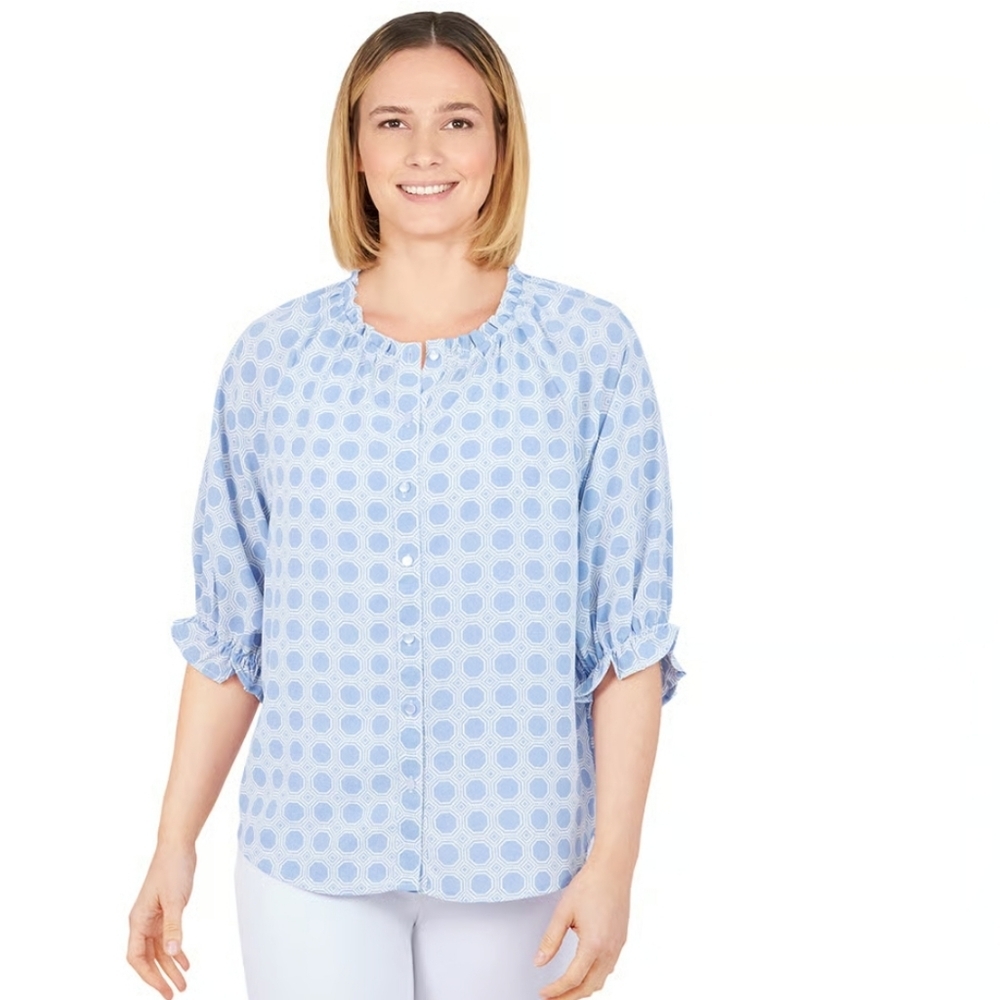 Ruby RD short sleeve button down blouse NWT - image 11